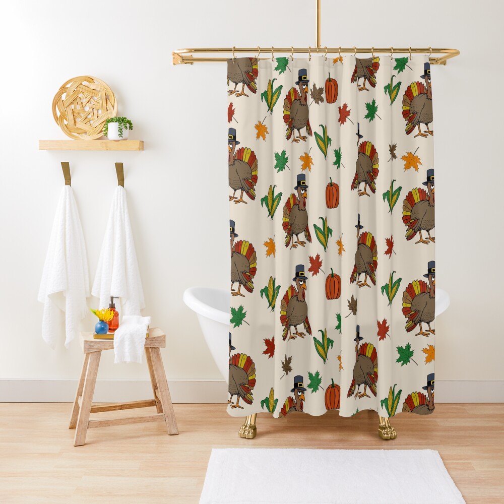 "Thanksgiving Turkey pattern" Shower Curtain by ValentinaHramov Redbubble