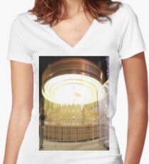 Carousel Long exposure Women's Fitted V-Neck T-Shirt