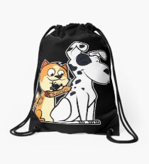 Cat Tattooed Dalmatian Drawstring Bag