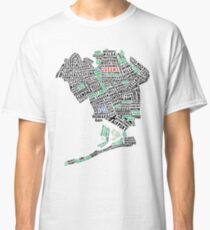 Queens New York Map Typography Classic T-Shirt