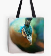 Peacock up close and personal Tote Bag