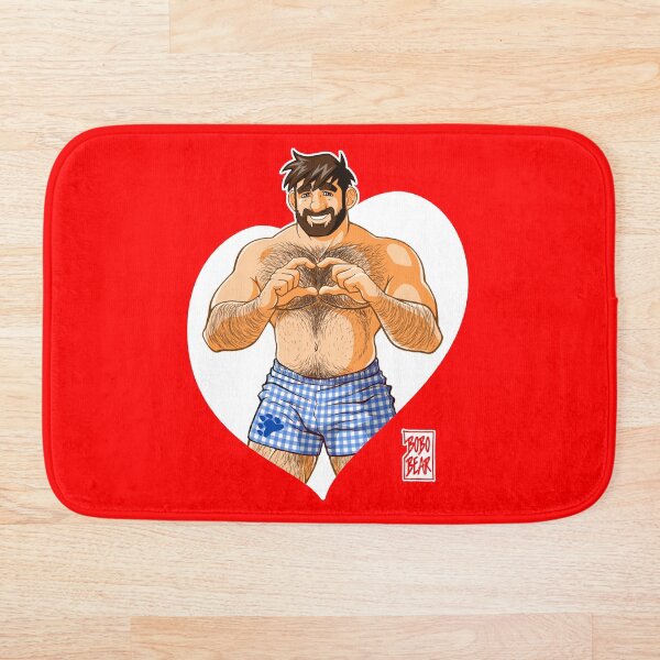 ADAM I LOVE YOU - HEART Bath Mat