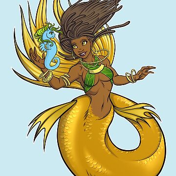 Artwork thumbnail,  Island Mermaid Gold  by cybercat