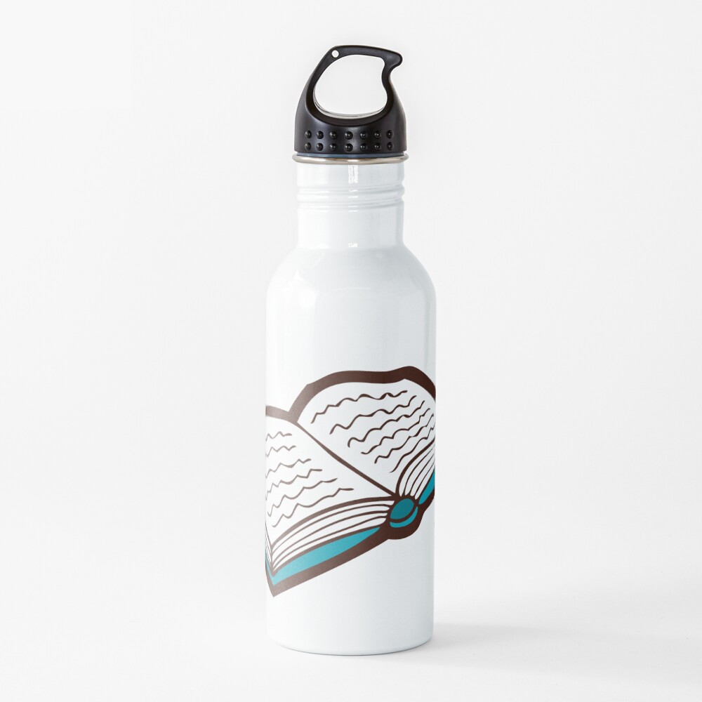 Bookish Reading Pattern in Jade Water Bottle