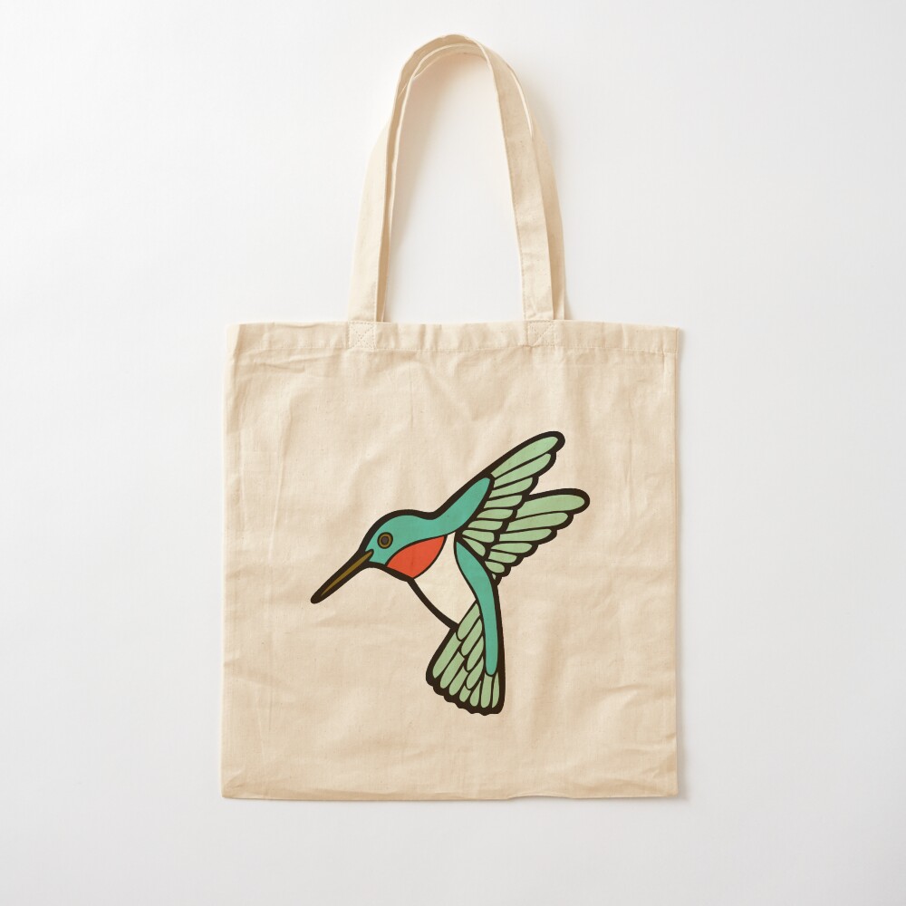 Hummingbird Pattern Cotton Tote Bag