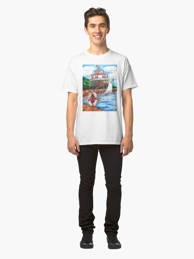 Alternate view of Drum point Lighthouse Calvert County Maryland Classic T-Shirt