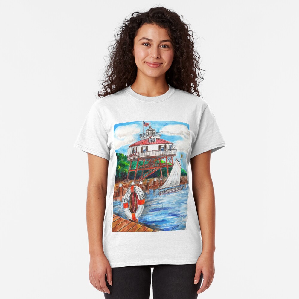 Drum point Lighthouse Calvert County Maryland Classic T-Shirt