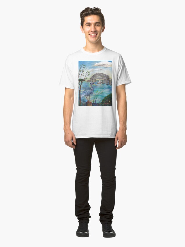 Alternate view of Blue heron by Key bridge Classic T-Shirt