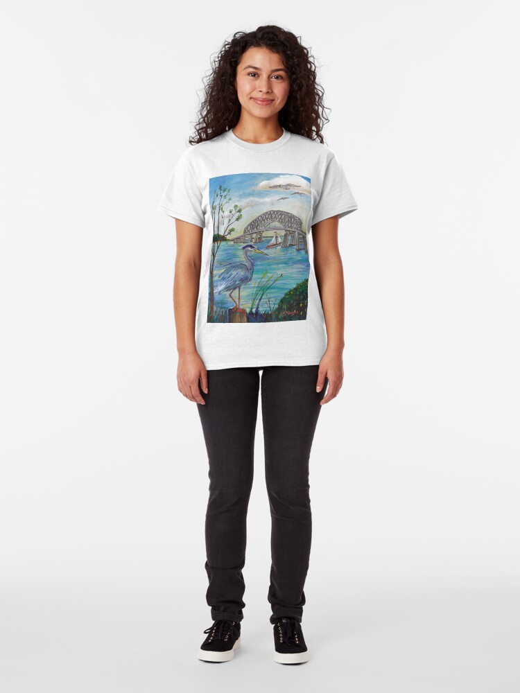 Alternate view of Blue heron by Key bridge Classic T-Shirt