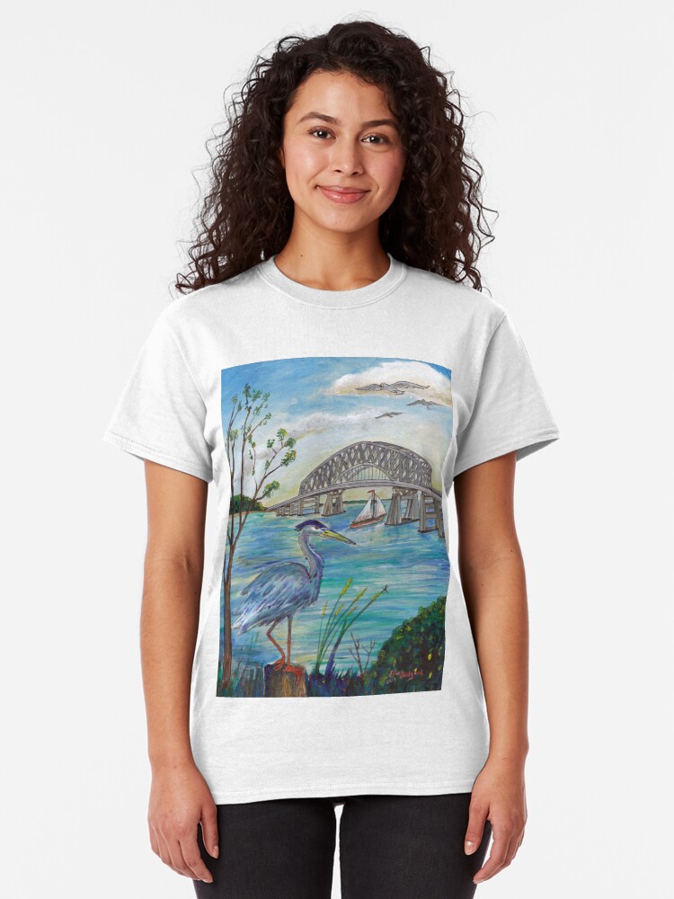 Alternate view of Blue heron by Key bridge Classic T-Shirt