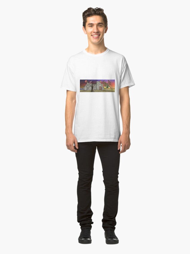 Alternate view of Dark Ruby Moon over Castle Classic T-Shirt