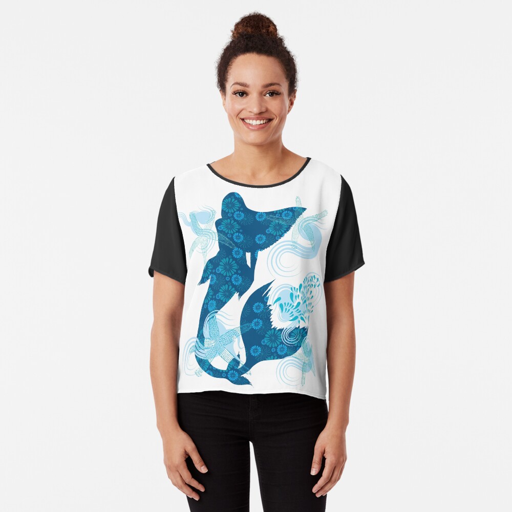 Mermaid Starfish Underwater Chiffon Top