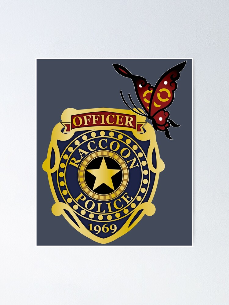 "Resident Evil - RCPD Badge with Butterfly" Poster by littlebearart