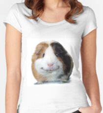 Keep Smiling with Angeelo the Guinea Pig! Women's Fitted Scoop T-Shirt