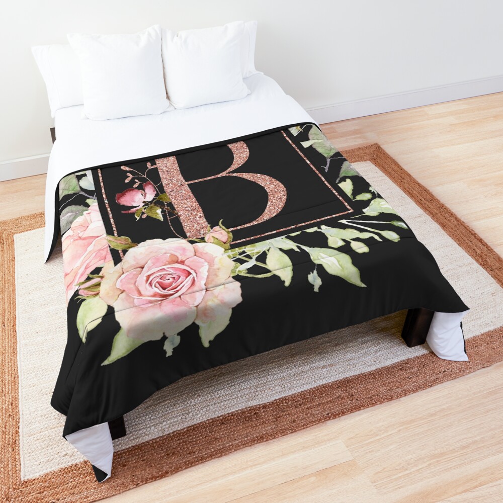 Roségold-Monogramm - B Tagesdecke