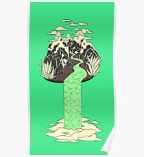 Levitating Island with a Source coming from nowhere Poster