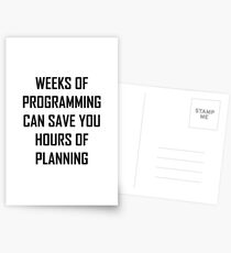 Plan your programming. Postcards