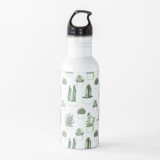 Watercolour cacti & succulents Water Bottle