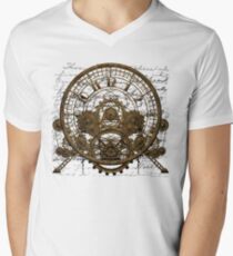 Vintage Steampunk Time Machine #1A Men's V-Neck T-Shirt