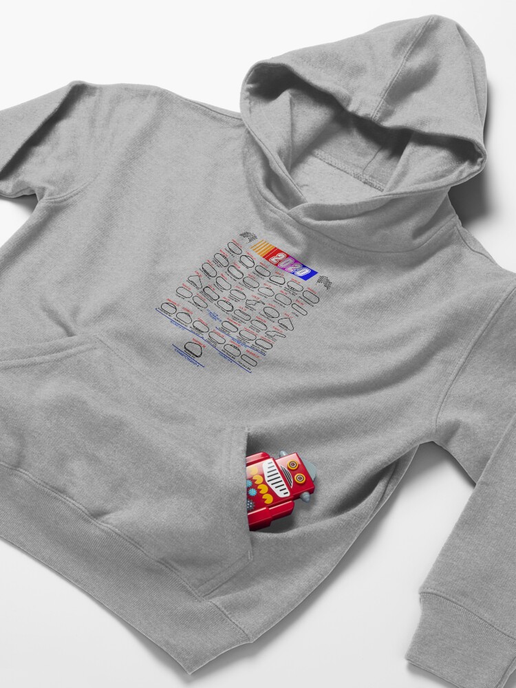 Alternate view of Schedule Nascar Cup Series 2020 white Kids Pullover Hoodie