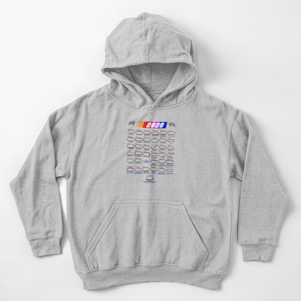 Schedule Nascar Cup Series 2020 white Kids Pullover Hoodie