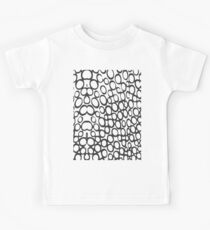 Schwarz-Weiß-Kreis-Ring-Muster Kinder T-Shirt