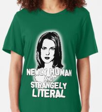 Camiseta ajustada ANYA JENKINS: recién humano, extrañamente literal