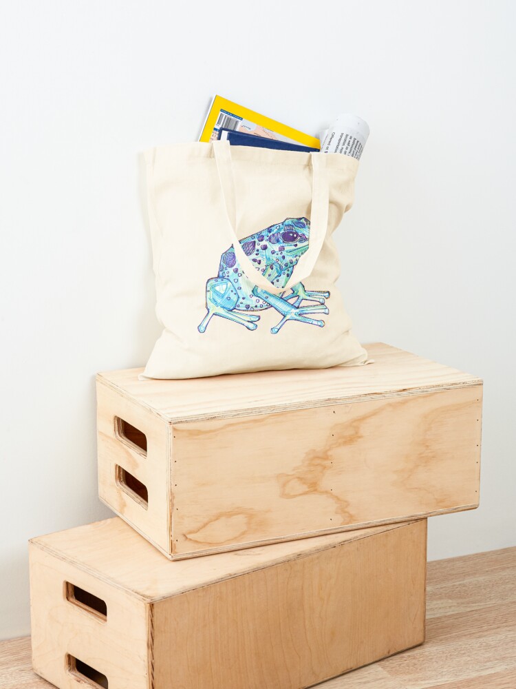 Alternate view of Blue poison dart frog drawing - 2017 Tote Bag