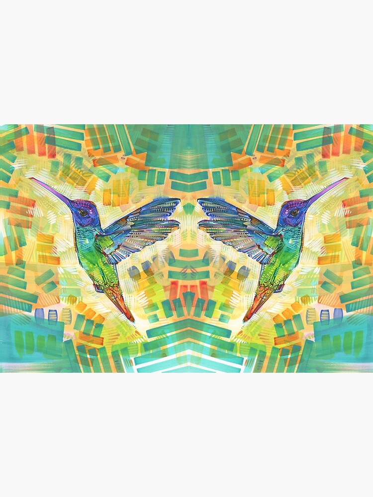 Golden-tailed sapphire hummingbird painting - 2016 by gwennpaints