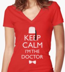 Keep Calm I'm The Doctor Women's Fitted V-Neck T-Shirt
