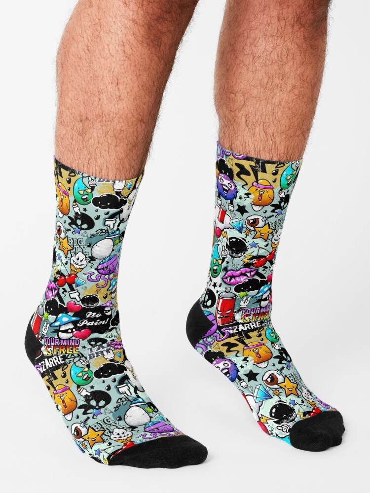 Alternate view of graffiti fun Socks