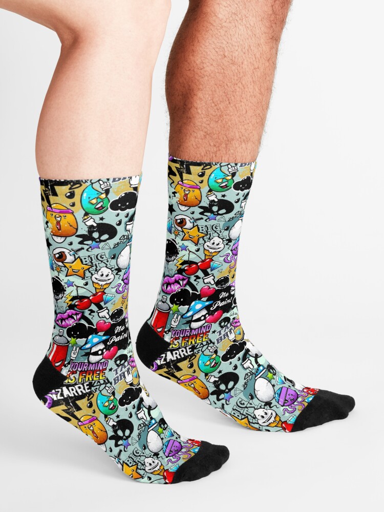 Alternate view of graffiti fun Socks