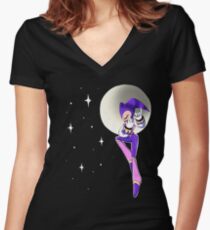 Moonlit NiGHTS Women's Fitted V-Neck T-Shirt