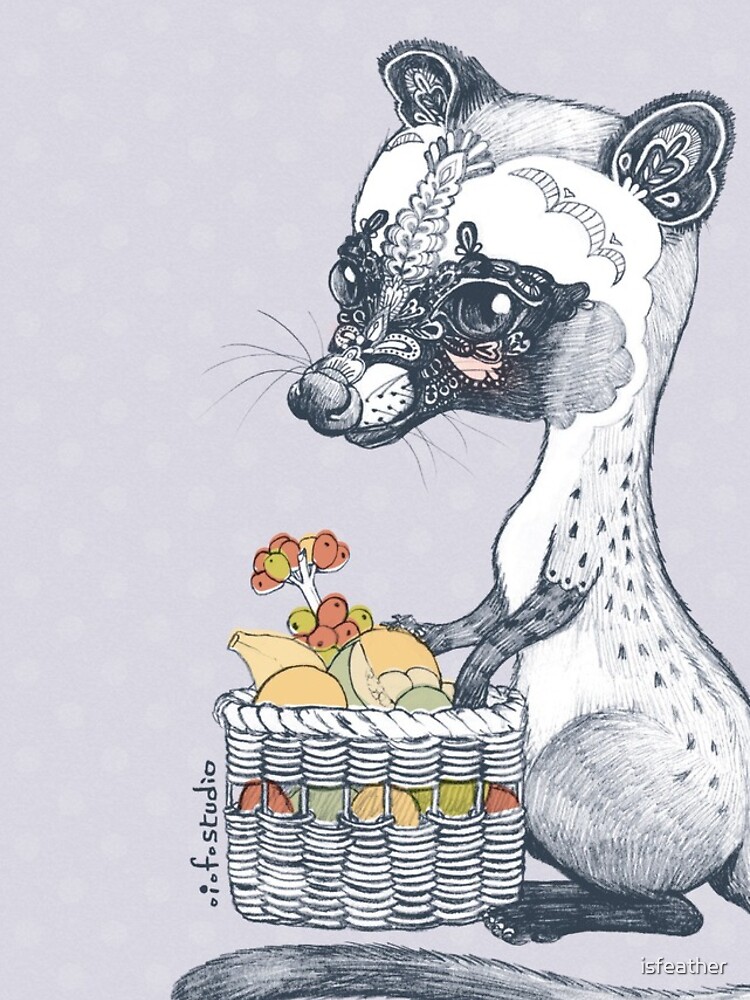 Eat Some Fresh Fruit - Asian Palm Civet - Gray by isfeather