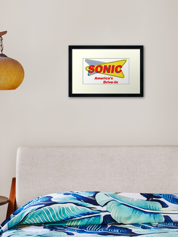 Sonic America S Drive In Fast Food Logo Red Framed Art Print By