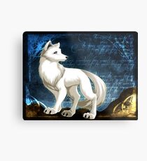 weißer Wolf Metalldruck