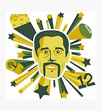 Mustachioed Aaron Rodgers Photographic Print