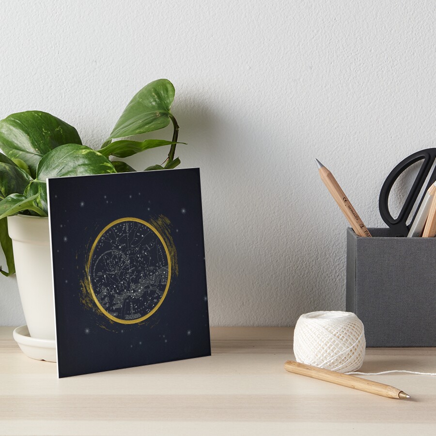 Vintage Cosmos: Star Map Art Board Print