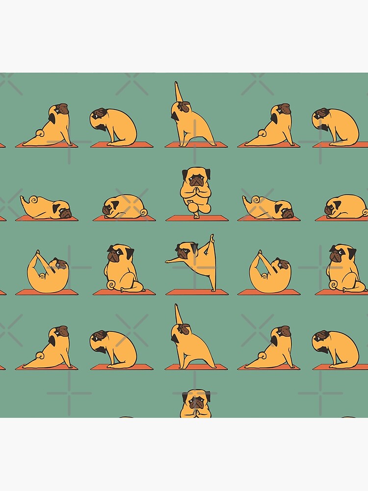 Pug Yoga by Huebucket