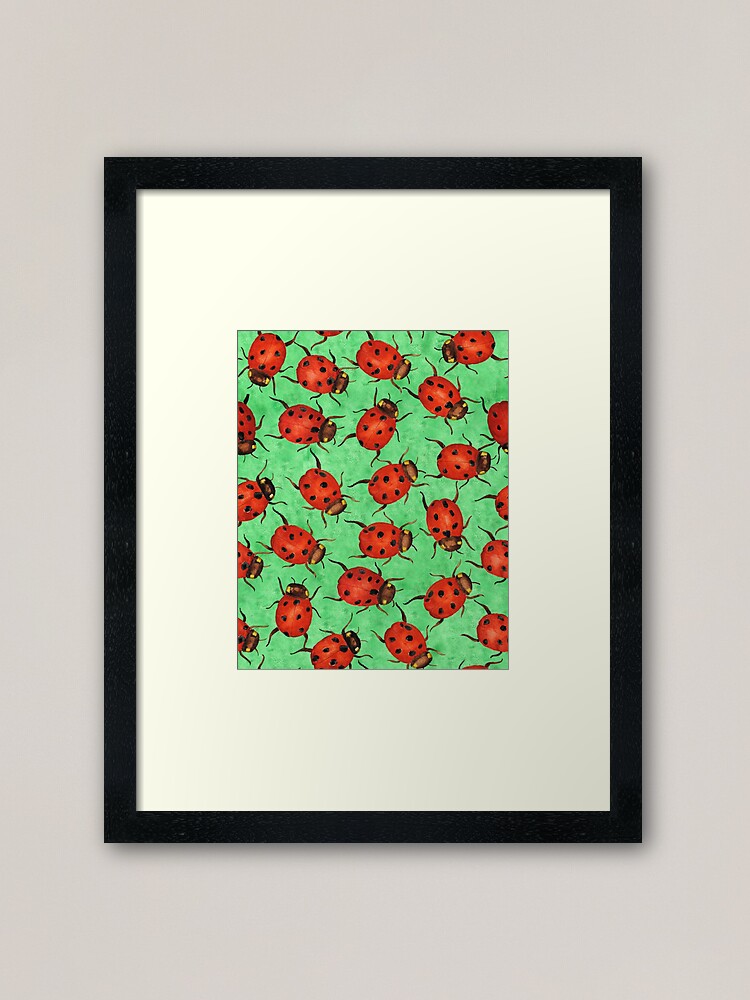 Alternate view of Watercolor Ladybugs Framed Art Print