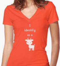 I Identify as a Goat Women's Fitted V-Neck T-Shirt