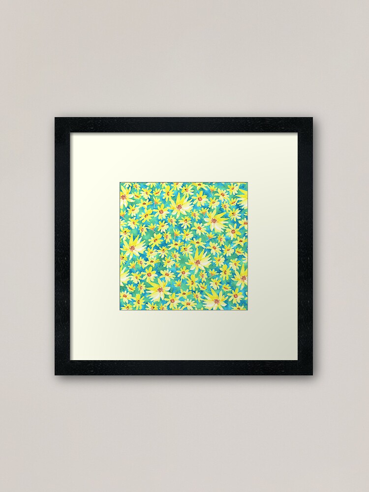 Alternate view of Yellow Prairie flowers dancing Framed Art Print