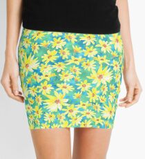 Yellow Prairie flowers dancing Mini Skirt