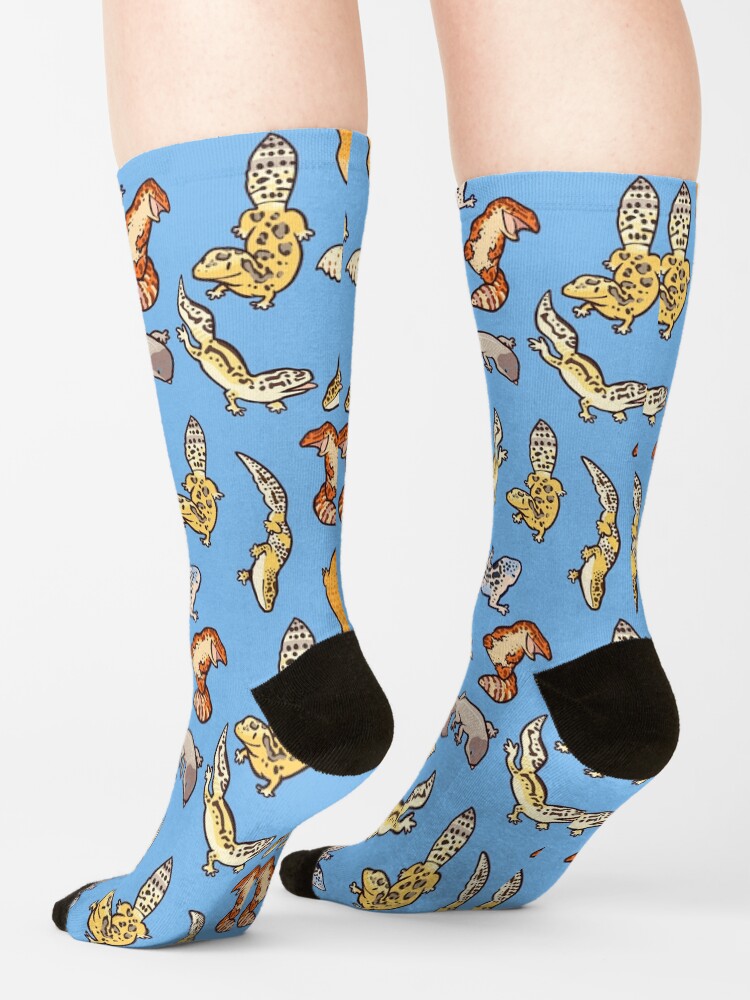 Alternate view of chub geckos in blue Socks