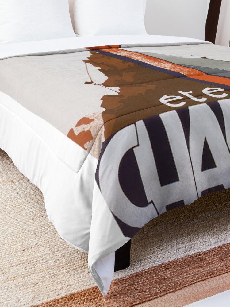 Alternate view of Chamonix, Mont Blanc, France, Vintage Ski Poster Comforter