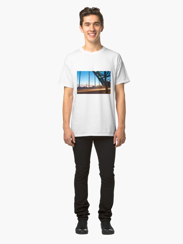 Alternate view of Tyne Bridge Light Trails, Newcastle Classic T-Shirt