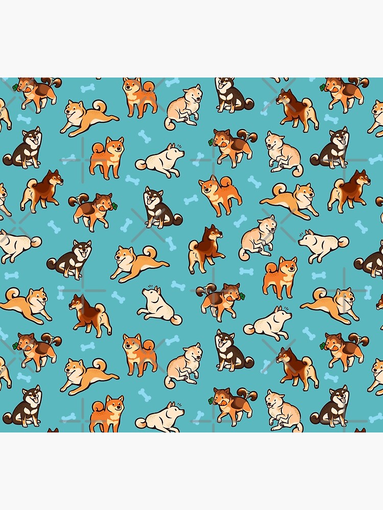 shibes in blue by Colordrilos