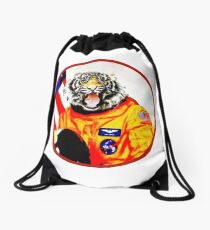 Astronaut Tiger Drawstring Bag