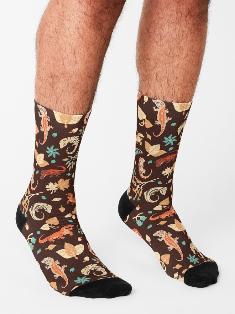 Alternate view of Autumn geckos in dark brown Socks