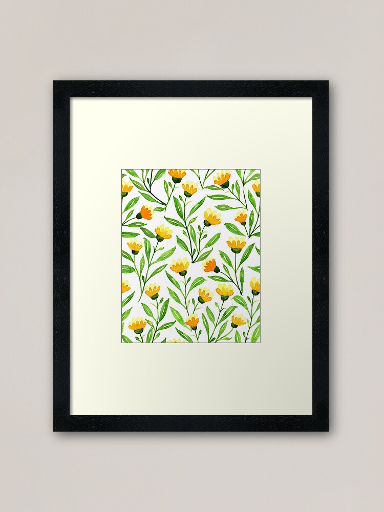 Alternate view of Sunny Yellow Meadow Floral Framed Art Print